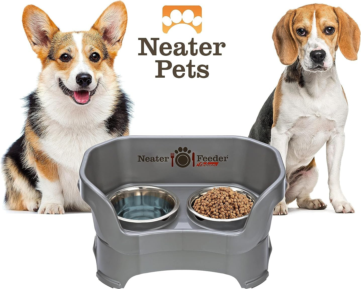 Neater Feeder Deluxe: Elevated, Spill-Free Dog Bowl for Medium Dogs – Elegant and Clean